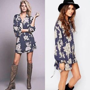 FREE PEOPLE Shake It Dress in Blue Floral